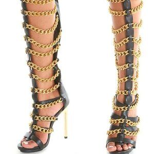 Quianruiti Black Gold Chain detailing dominate Arse-Kicking Gladiator (BRAND NEW